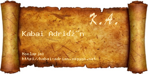 Kabai Adrián névjegykártya