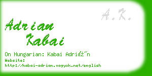adrian kabai business card